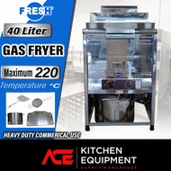 FRESH GAS Fryer Commercial Gas Deep Fryer Machine Mesin Goreng Dapur Ayam Gunting 40L Restaurant Sta