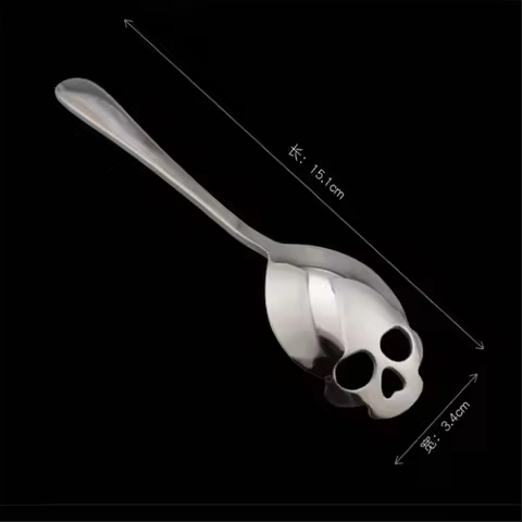 1PCS Skull Spoon Coffee Teaspoon whipped coffee Steel Mixing Dessert Novelty Drink Tableware Kitchen