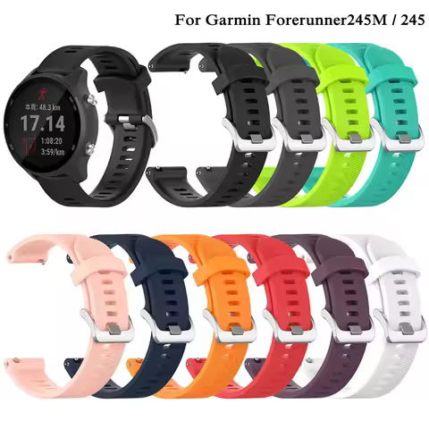Sports Soft Silicone Replacement Watch Band Strap for Garmin Forerunner 245M 245 Smart watch Bracele