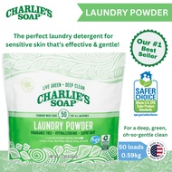 CHARLIE'S SOAP Laundry Powder Fragrance Free 50 Loads 1.31lbs/ 590g