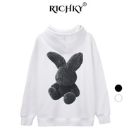 Richky Luxury Premium Hoodie Black Fuzzy Rabbit Black Rabbit