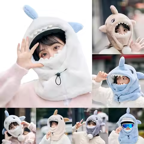 Integrated Ear Protection Autumn Winter Cycling Hedging Large-capacity Ski Helmet Plush Hat Cute Cre