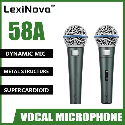 LexiNova 58A Durable Design Single Microphone Handheld Wired Vocal Dynamic Mic Good For Karaoke Stud