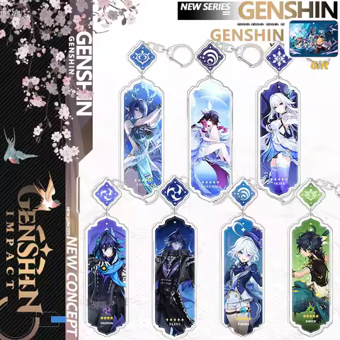 Game Genshin Impact Keychain Strip Columbina Durin Skirk Flins Furina Neuvillette Citlali Ororon Kin