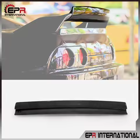 For Nissan R32 GTR FRD Type Carbon black Glossy Finished rear spoiler gurney flap accessories Exteri