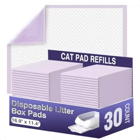 IMMCUTE Cat Pads 16.9 X 11.4 30 Ct Pee Pads for Cats Thickened 6Layer er Absorbent Pads Pee Pads for