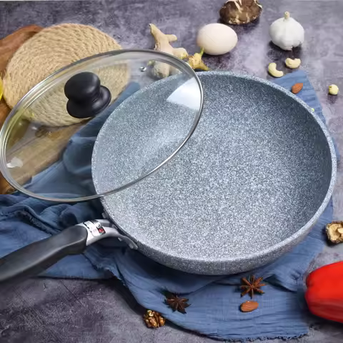 Frying 28/26/24/20cm Wok Non-stick Pan Skillet Cauldron Induction Cooker Pans Pancake Egg Gas Stove
