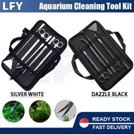 【🔥SG】5pcs Aquarium Tools Set Scissor Tweezers Plants Wave Scissors Grass Stainless Cleaning Tools Fi