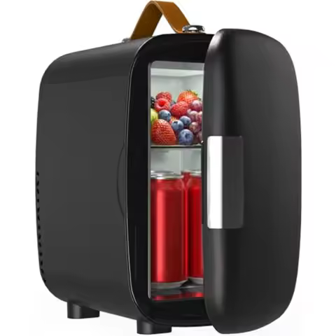 Cosmetic Fridge, Portable Mini Fridge for Skincare Food Drinks, 4L/6 Can Electric Plug In Cooler and