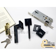 Jeely Square Black Stool Lock, Decomposition Handle Lock, Main Door Lock, Room Vent, Black Door Lock