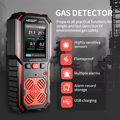NOYAFA JMS19 Handheld 4 Gas Monito DETECTION RANGE EX CO H2S O2 Gas Detector Gas Monito Leak Detecti