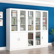 Wooden File Cabinet Glass Door Bookshelf Cabinet Data Cabinet Bookcase Bookshelf Combination Storage