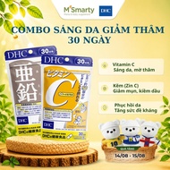 Combo DHC Vitamin C + DHC Zinc Japan 30 Days - Supports Acne Reduction, Dark Spots, Supplements Vita