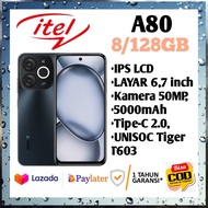 infinix itel A80 Ram 8+128 GB unisog T603  garansi resmi 1 tahun, imei sudah terdaftar