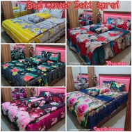 Bed cover set sprei rumbai ukuran 180×200/1set sprei  dan bed cover/bed cover set sprei ukuran besar