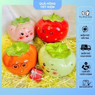 Savings piggy bank - savings piggy bank - savings persimmon shaped savings piggy bank - decor - mone