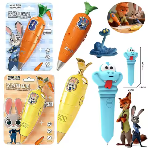 Disney "Zootopia 2" Collector's Edition Carrot Recording Pen | 60 Second Mini Recorder 2-in-1 Gary S