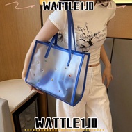 WATTLE1J0 2pcs/set Transparent Shoulder Bag, Large Capacity Fashion Daily Shoulder Bag, Solid Color 