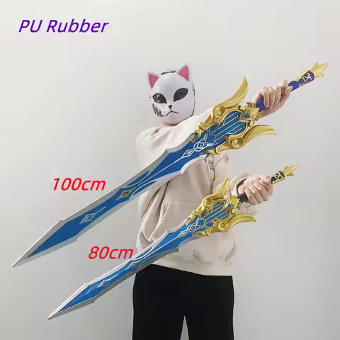 80cm Genshin Impact Sword Eula Sword Song of Broken Pines Sword Cosplay Safety PU Rubber 1:1 Model W