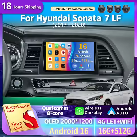 Android 16 wifi+4G Carplay AUTO Car Radio For Hyundai Sonata 7 LF 2017 - 2020 Navigation GPS Video P