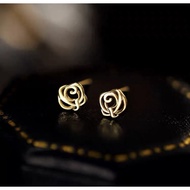 925 Gold Rose Stud Earrings