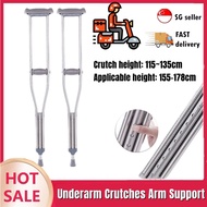 [✅SG Ready Stock]Crutches Adults , Underarm Crutches with Crutch Pads, Axillary Crutches Stainless steel, Adjustable Medical Crutches, Armpit Crutches
