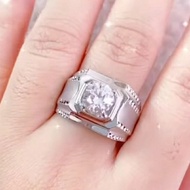 cincin pria batu biru emas putih 750