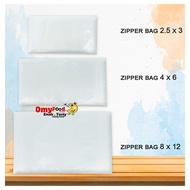 100pcs Plastic Zipper Bag [2.5'' x 3'' , 4'' x 6'', 8'' x 12''][OmyFood]