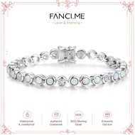 FANCIME "Orbit" October Birthstone Opal Sterling Silver Tennis Bracelets