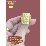 3D embossed dragon face bronze ring (product name hidden)