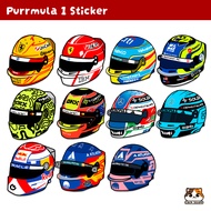 Caca Studio - Purrmula 1 helmet sticker Cat helmet/ F1 series
