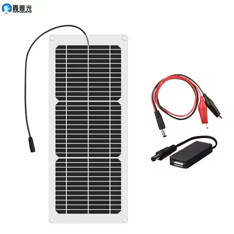 10 Watt 12 Volt Solar Panel Battery Charger 10W 12V 6V 18V Portable Flexible Panels DC Port with USB