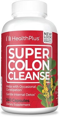 Health Plus Super Colon Cleanse Psyllium with Herbs plus Probiotics, 240 Caps