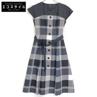 Blue Label Crestbridge 24 年灰色 Crestbridge 格紋輕斜紋遮陽帽 格紋 Bidless 36 [二手]