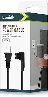 Lenink Power Cable Replacement Cord Power Supply Cord Compatible with Sonos Play 1, Sonos One SL and One Speaker Accessories (1.15ft/0.35m, Black)
