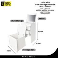 Rena Home 3,4&amp;5 Tier Multi Function Chest Drawer | Storange Rack Putih White Ikea Wooden Drawer Cabinet 4 Layer