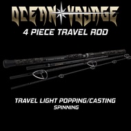BONE - OCEAN VOYAGE ~ Travel Light Popping/Casting Four Piece Offshore Travel Rod