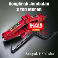 Dongkrak Mobil -dongkrak Jembatan Universal - 2 Ton Dongkrak Jembatan Manual+ kunci rachet dongkrak/ kuci dongkrak