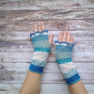 Cottagecore 棉質無指鉤針蕾絲手套，鉤針手套維多利亞