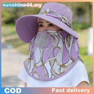 shine Summer Women Outdoor Print Fisherman Hat UV Protection Wide Brim Garden Work Shade Hat Breatha