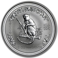 Perth Mint Australia Lunar Monkey 2004 1/2 oz .999 Silver Coin BU (Series I) 1/2oz 0.5oz 0.5 oz
