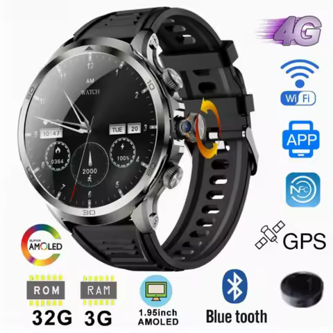 H19 Smart Watch Android 10.0 Smartwatch With 190° Rotary Camera GPS WIFI 1.95inch Larger Amoled Scre