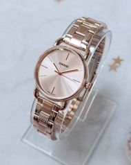 นาฬิกา Casio รุ่น LTP-E412PG-4A และ LTP-E412MPG-1A นาฬิกาผู้หญิง สายแสตนเลส สีโรสโกลด์ - ของแท้ 100%