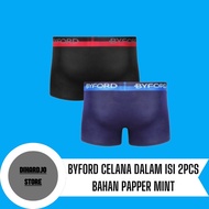 BYFORD Men's Boxer Briefs, 2 Pcs, Super Soft Mint Paper Material
