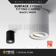 LED MR16 GU10 Eyeball Spotlight Surface Casing Round Ceiling Downlight Decoration Lights Lampu Hiasan Siling Black White