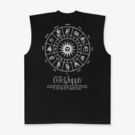 Ootdsupply Oversize Sleeveless Astrology Black &amp; Steel bLue l Kaos Oversize Singlet001