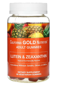 葉黃素和玉米黃素 90粒軟糖 -天然熱帶水果味 - 每粒10毫克葉黃素2毫克玉米黃素--EXP: 2027.09