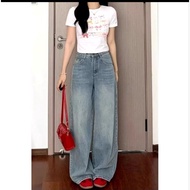 LULU Jeans Latest Korean culottes jeans high waist lightbiru - Baggy Jeans - baggy baggy Baggy Jeans