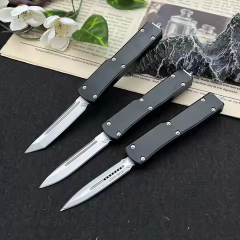 UTX-70 Tactical Outdoor D2 Steel Blade Pocket Folding Knife with Aluminium Handle, Multi-purpose Sur