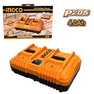 INGCO แท่นชาร์จแบตเตอรี่ 4 แอมป์ รุ่น FCLI2034 สำหรับเครื่องมือไร้สาย Ingco total